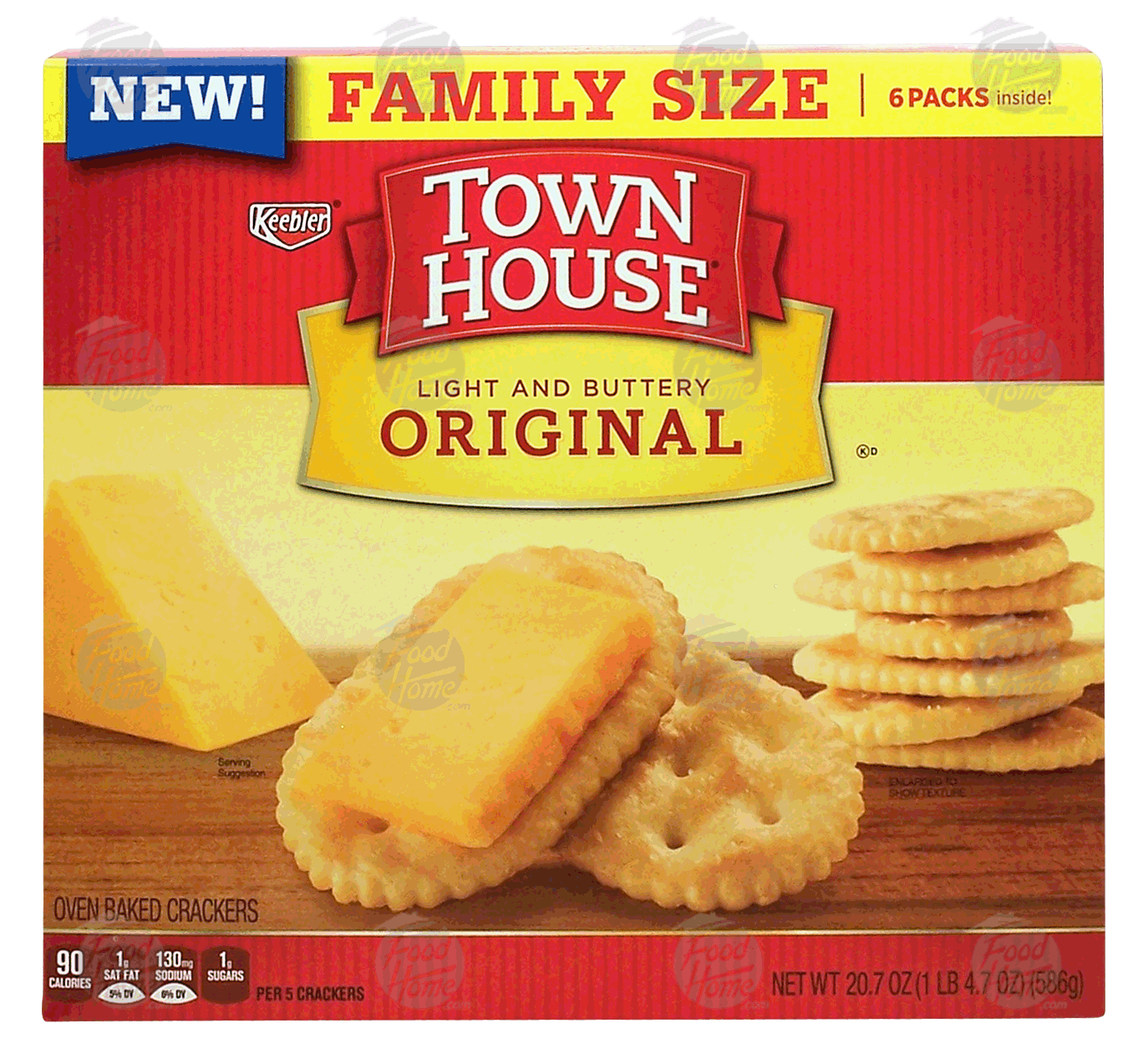 Keebler Town House original light and buttery oven baked crackers, 6-packs Full-Size Picture